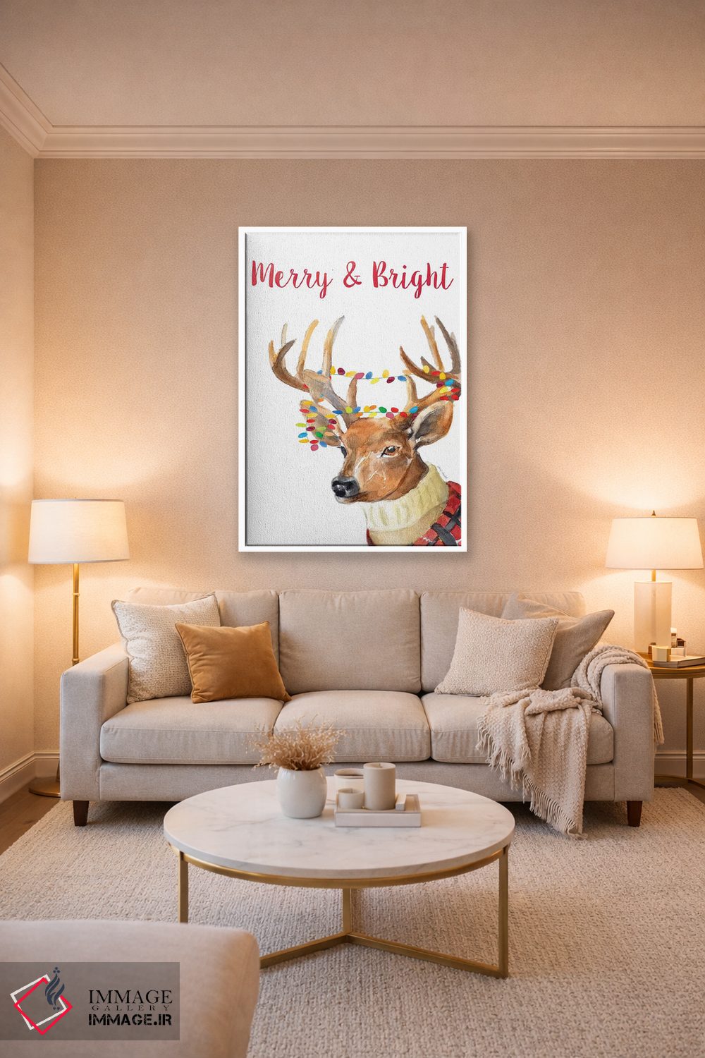 تابلو دکوراتیو "گوزن شمالی شاد و روشن" اثر لینی لورث - D3W