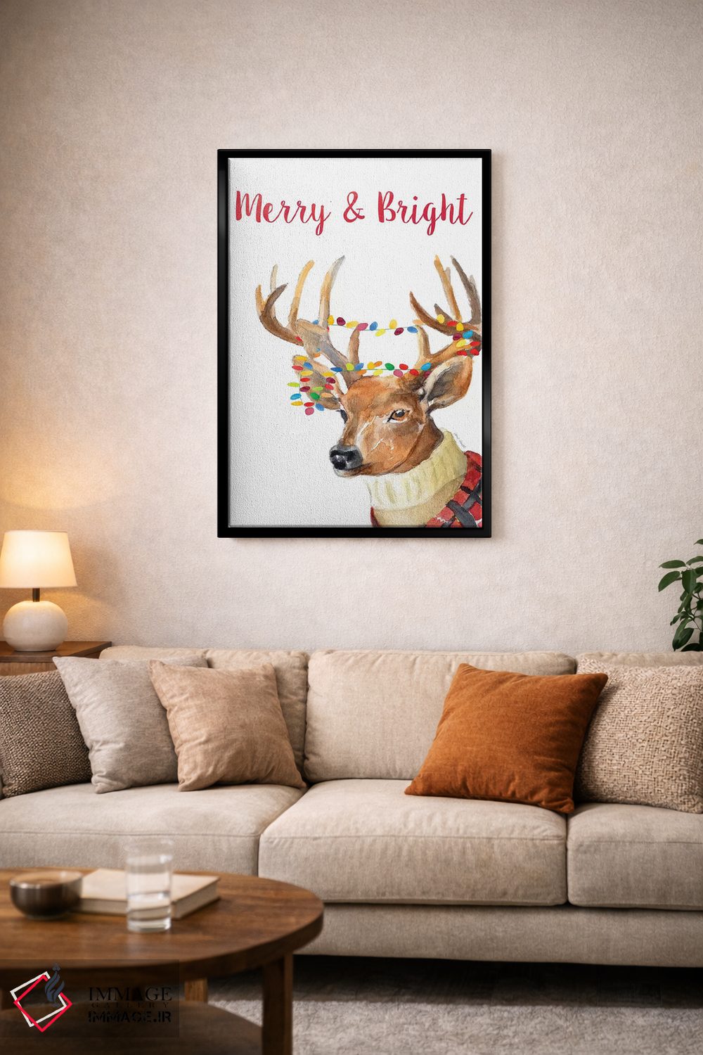 تابلو دکوراتیو "گوزن شمالی شاد و روشن" اثر لینی لورث - D5B