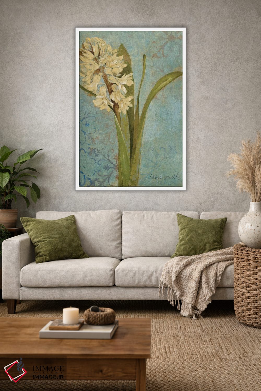 تابلو دکوراتیو "سنبل روی فیروزه ای I" اثر لینی لورث - D1W