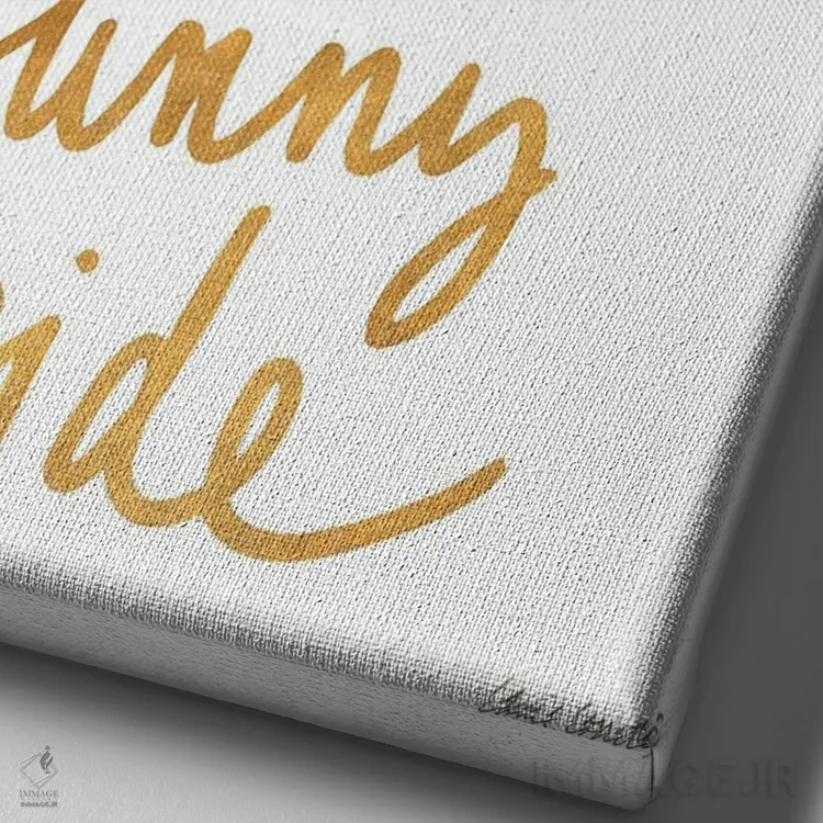 تابلو دکوراتیو "سایه های سبزآبی سمت آفتابی" اثر لینی لورث - نمای نزدیک بافت بوم