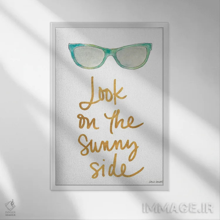 تابلو دکوراتیو "سایه های سبزآبی سمت آفتابی" اثر لینی لورث - نمای قابدار سفید