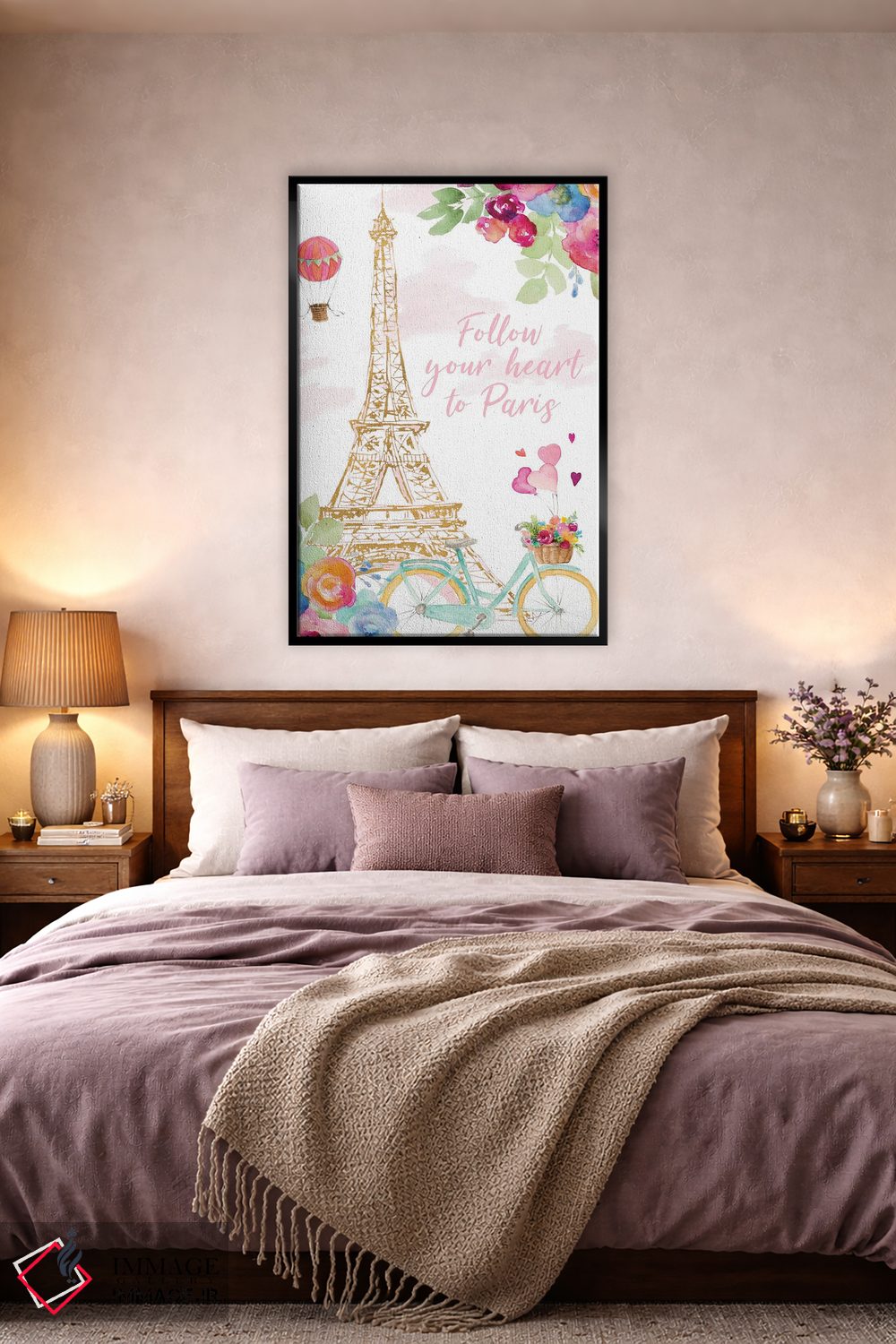 تابلو دکوراتیو "دوچرخه سواری در پاریس" اثر لینی لورث - D4B