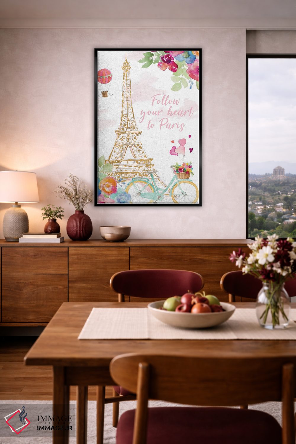 تابلو دکوراتیو "دوچرخه سواری در پاریس" اثر لینی لورث - D5B