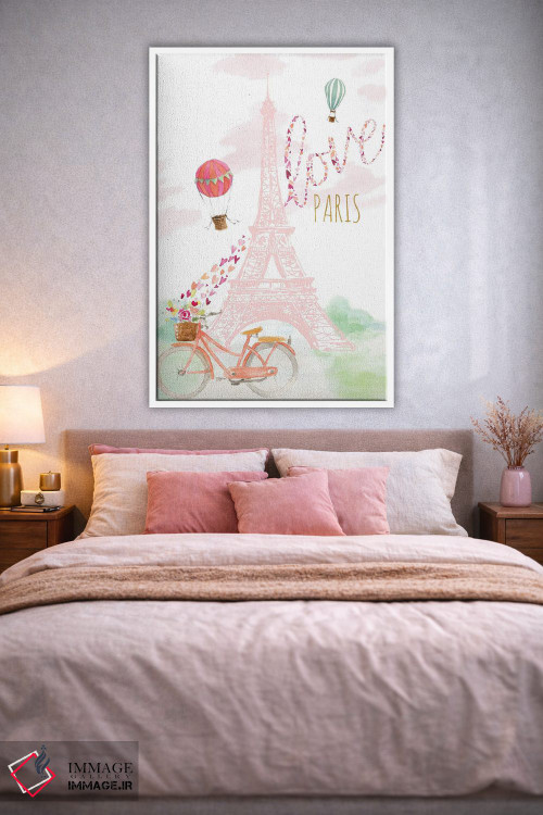 تابلو دکوراتیو "دوچرخه سواری صورتی ایفل" اثر لینی لورث - D1W