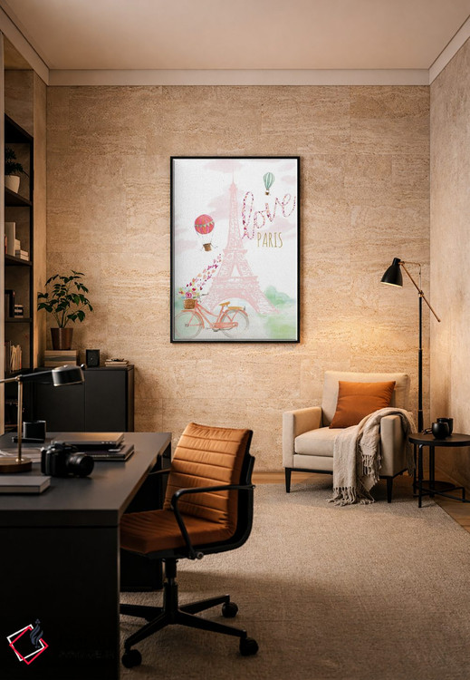 تابلو دکوراتیو "دوچرخه سواری صورتی ایفل" اثر لینی لورث - D6B