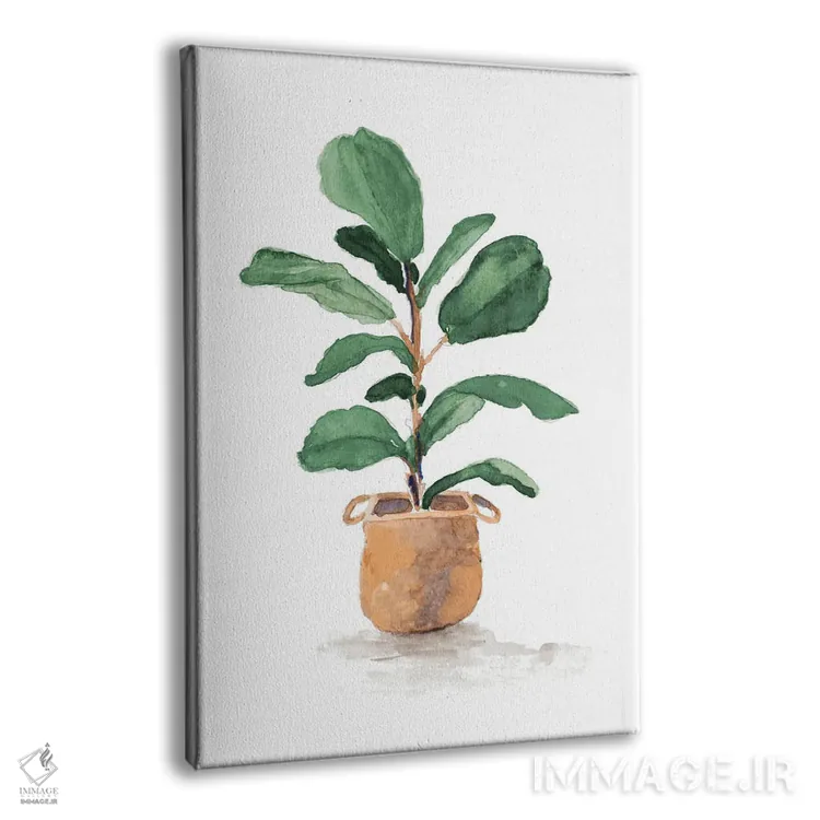 تابلو مینیمال "درخت انجیر ویولنی گلدانی II" اثر لینی لورث - نمای پرسپکتیو محصول