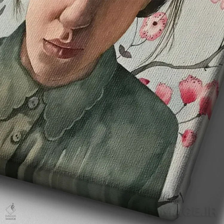 تابلو دکوراتیو "لانه پرندگان" اثر لیزا لنون - نمای نزدیک بافت بوم