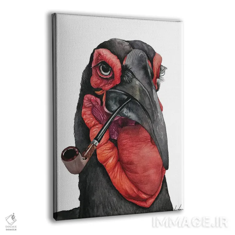 تابلو دکوراتیو "بوقلمون زمینی با پیپ" اثر لیزا لنون - نمای پرسپکتیو محصول