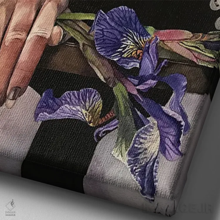 تابلو دکوراتیو "طبیعت" اثر لیزا لنون - نمای نزدیک بافت بوم