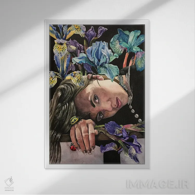 تابلو دکوراتیو "طبیعت" اثر لیزا لنون - نمای قابدار سفید