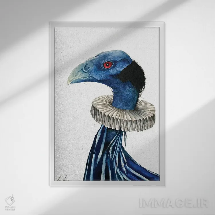 تابلو دکوراتیو "آقای مرغ جنگلی" اثر لیزا لنون - نمای قابدار سفید