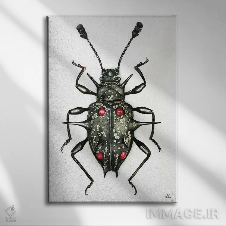 تابلو دکوراتیو "حشره سیاه" اثر لیزا لنون - نمای روبهرو روی دیوار