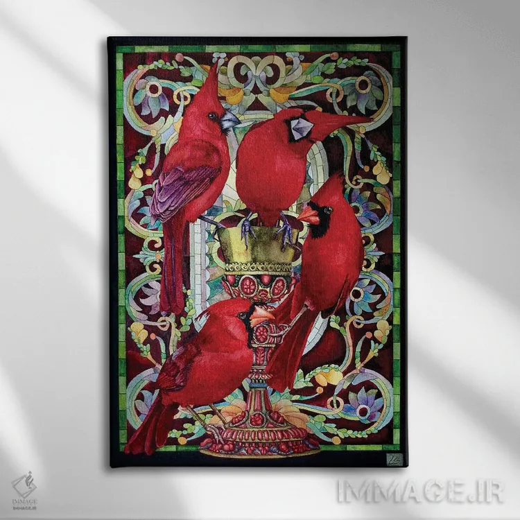 تابلو دکوراتیو "جام مرجانی" اثر لیزا لنون - نمای روبهرو روی دیوار