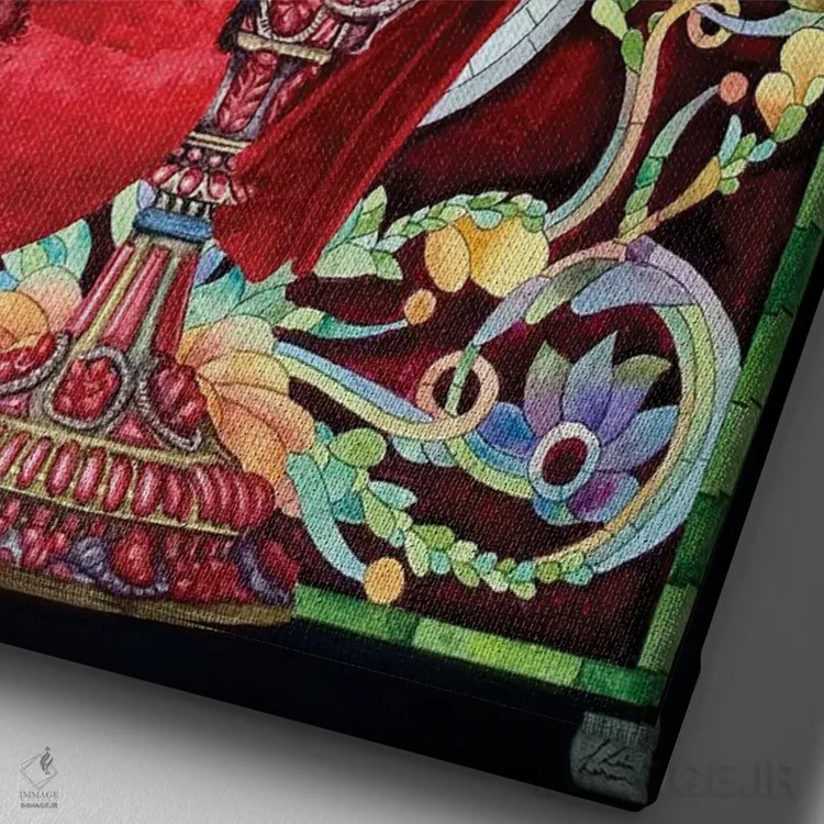 تابلو دکوراتیو "جام مرجانی" اثر لیزا لنون - نمای نزدیک بافت بوم