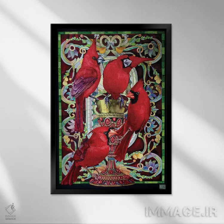 تابلو دکوراتیو "جام مرجانی" اثر لیزا لنون - نمای قابدار مشکی