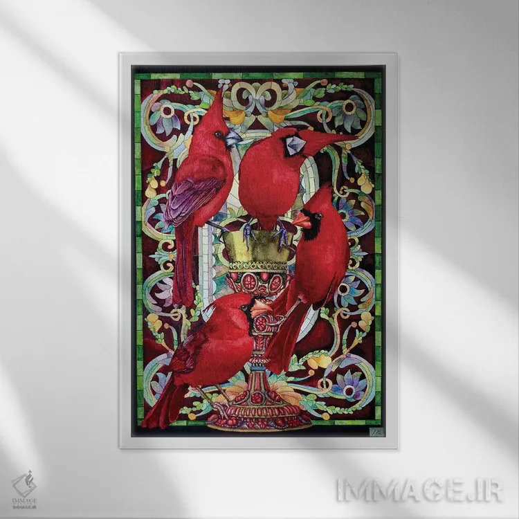 تابلو دکوراتیو "جام مرجانی" اثر لیزا لنون - نمای قابدار سفید