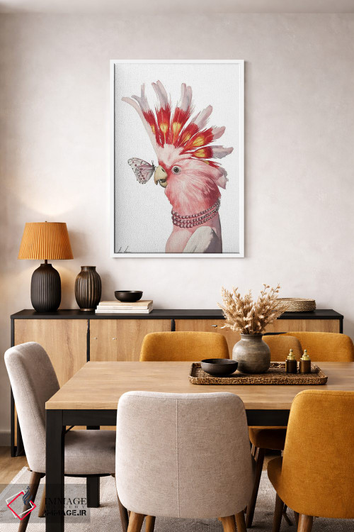 تابلو دکوراتیو "کاکاتوی صورتی" اثر لیزا لنون - D5W