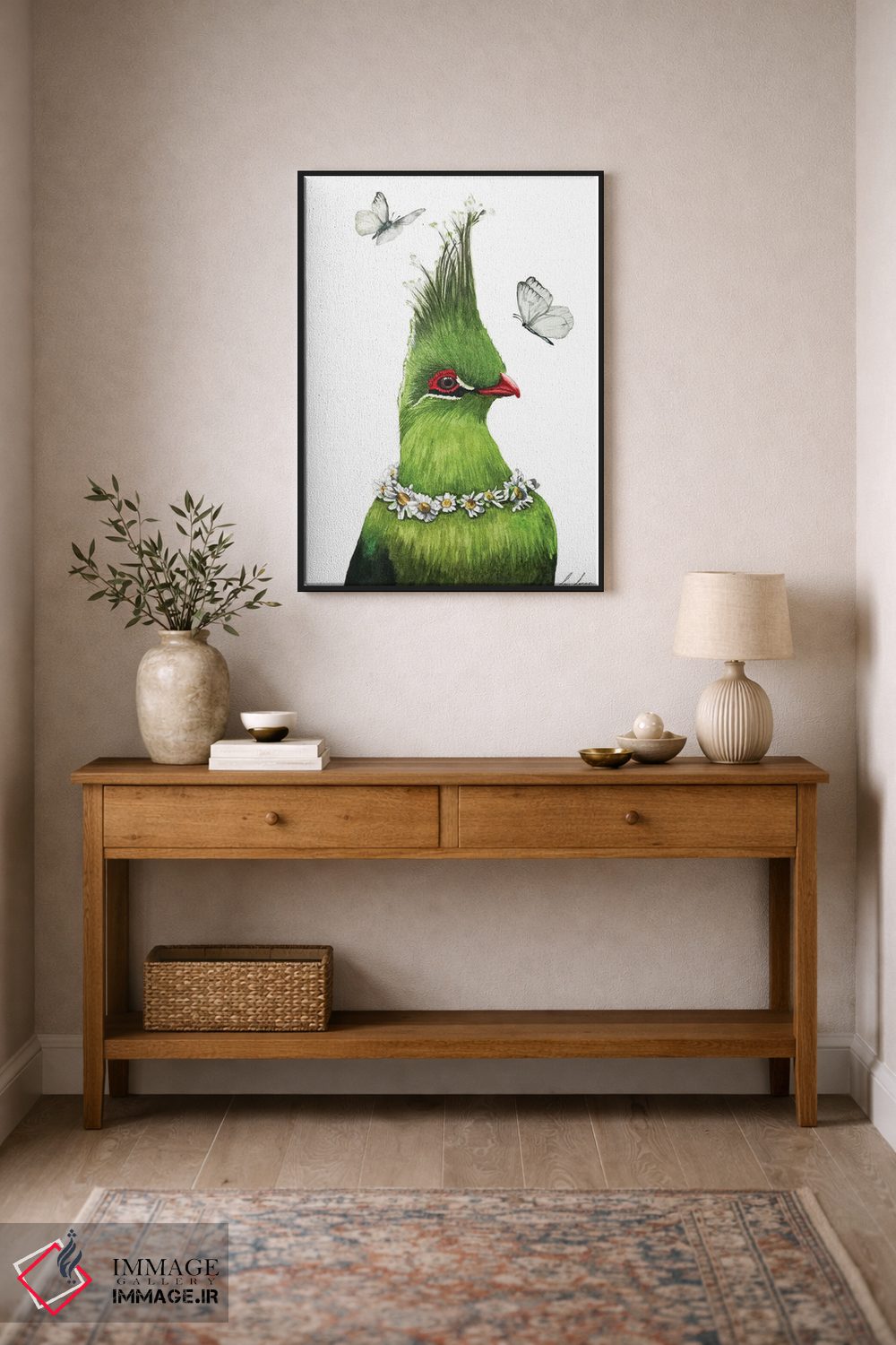 تابلو دکوراتیو "پرنده سبز" اثر لیزا لنون - D2B