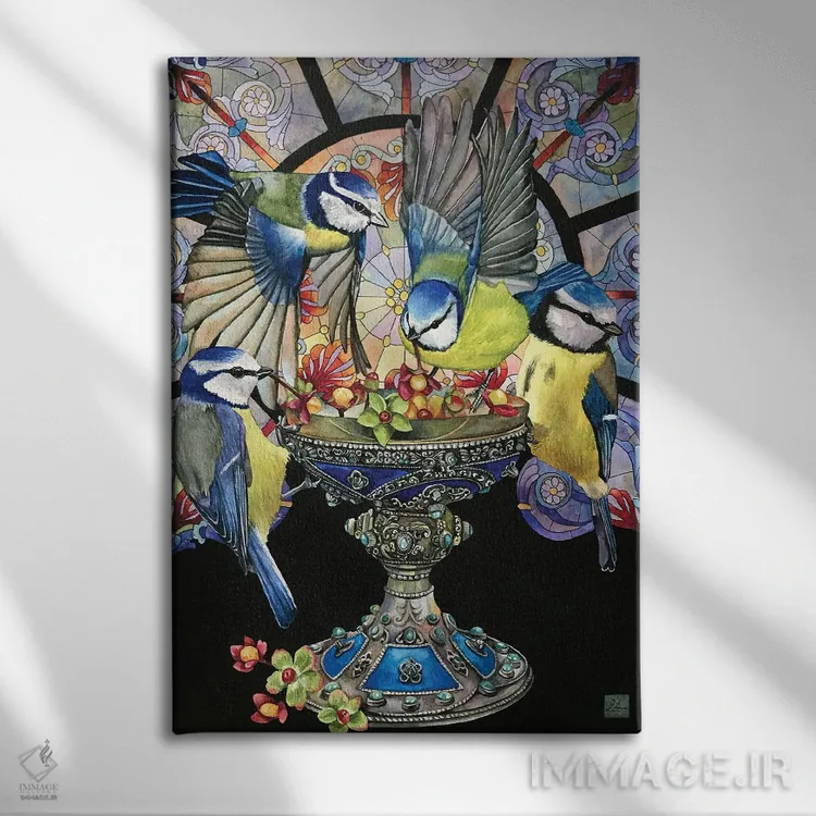 تابلو دکوراتیو "هایپریون" اثر لیزا لنون - نمای روبهرو روی دیوار