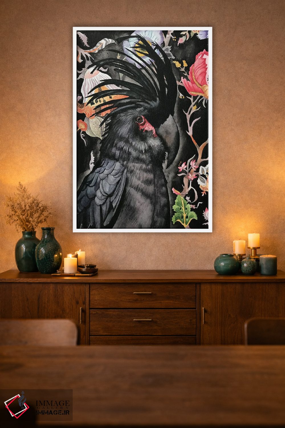 تابلو دکوراتیو "کاکاتوی نخل دار" اثر لیزا لنون - D1W