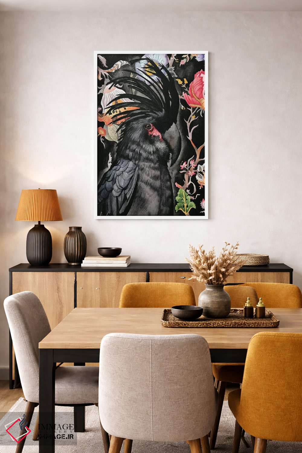 تابلو دکوراتیو "کاکاتوی نخل دار" اثر لیزا لنون - D5W