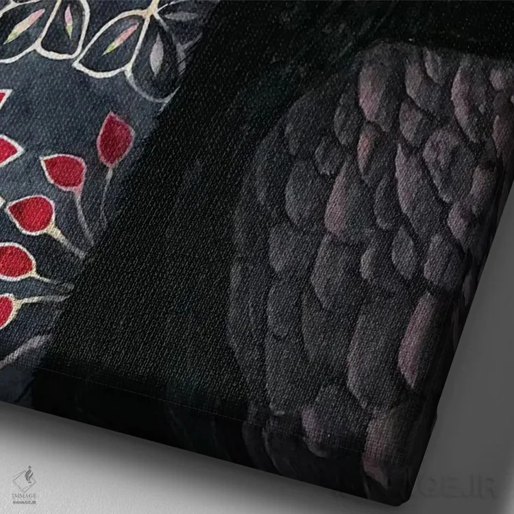 تابلو دکوراتیو "بوقلمون زمینی" اثر لیزا لنون - نمای نزدیک بافت بوم