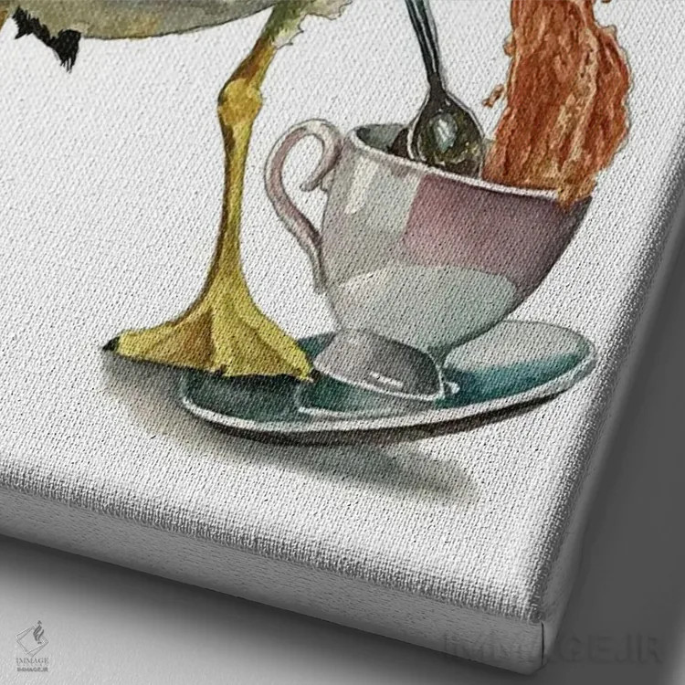 تابلو دکوراتیو "حرکات شیطنت آمیز مرغ دریایی" اثر لیزا لنون - نمای نزدیک بافت بوم