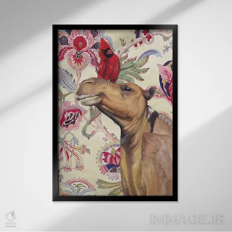 تابلو دکوراتیو "شتر" اثر لیزا لنون - نمای قابدار مشکی