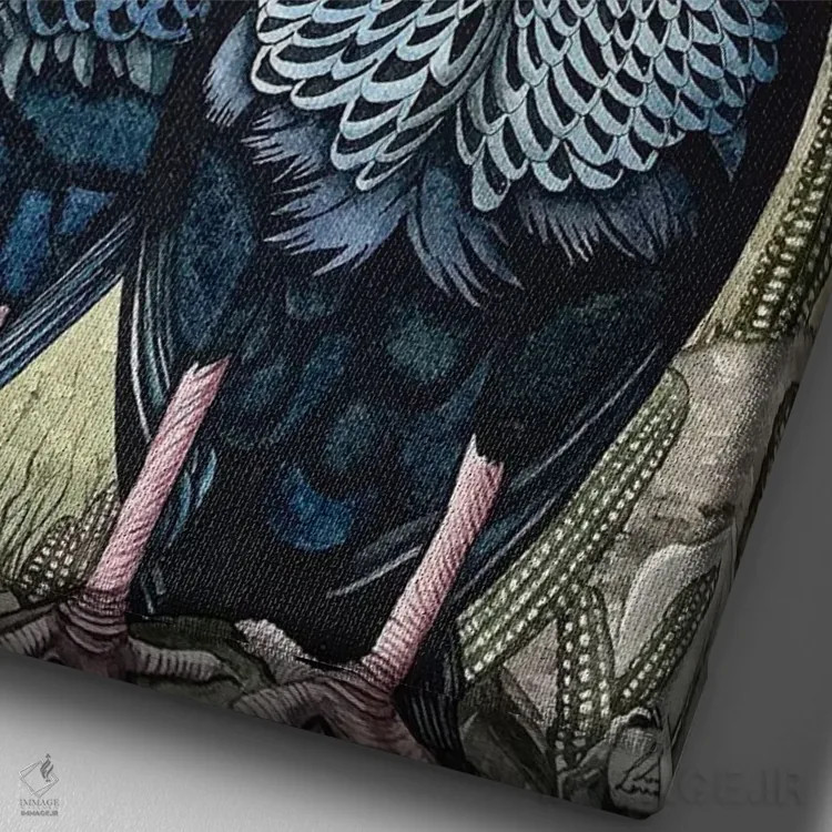 تابلو دکوراتیو "پرندگان بیابان" اثر لیزا لنون - نمای نزدیک بافت بوم