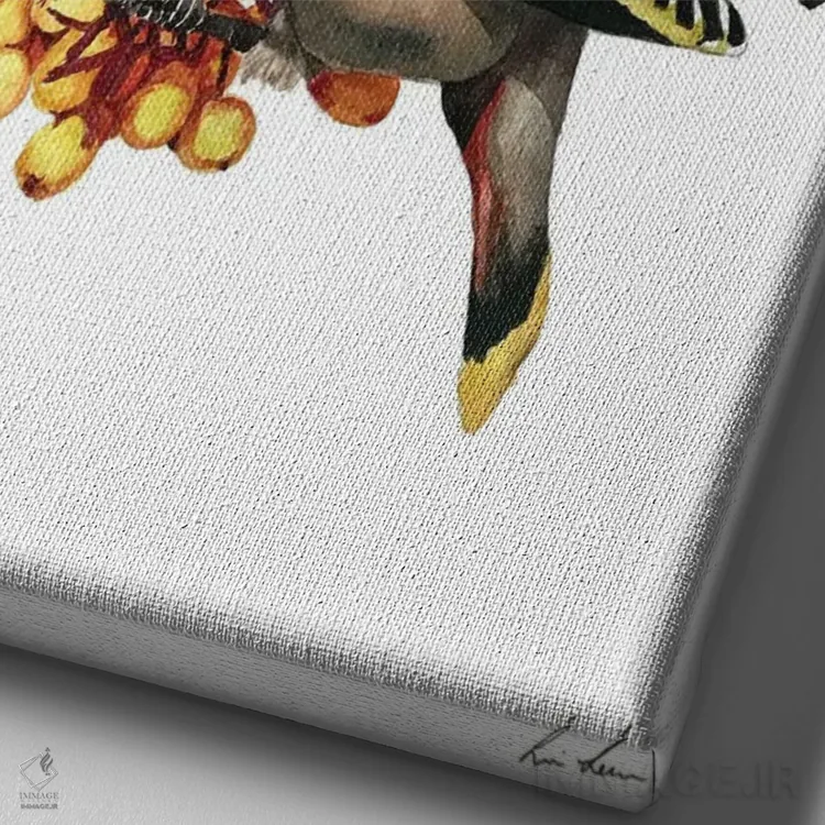 تابلو دکوراتیو "مگس خوار شمعی" اثر لیزا لنون - نمای نزدیک بافت بوم