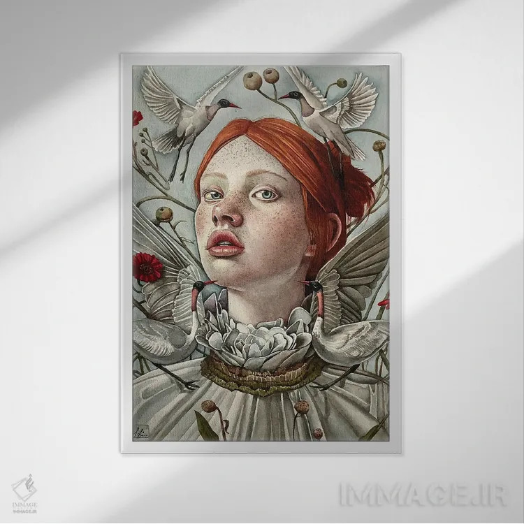 تابلو دکوراتیو "ابیگیل" اثر لیزا لنون - نمای قابدار سفید