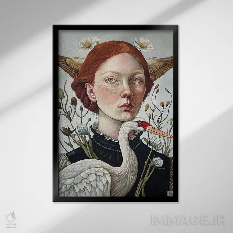 تابلو دکوراتیو "شارلوت" اثر لیزا لنون - نمای قابدار مشکی