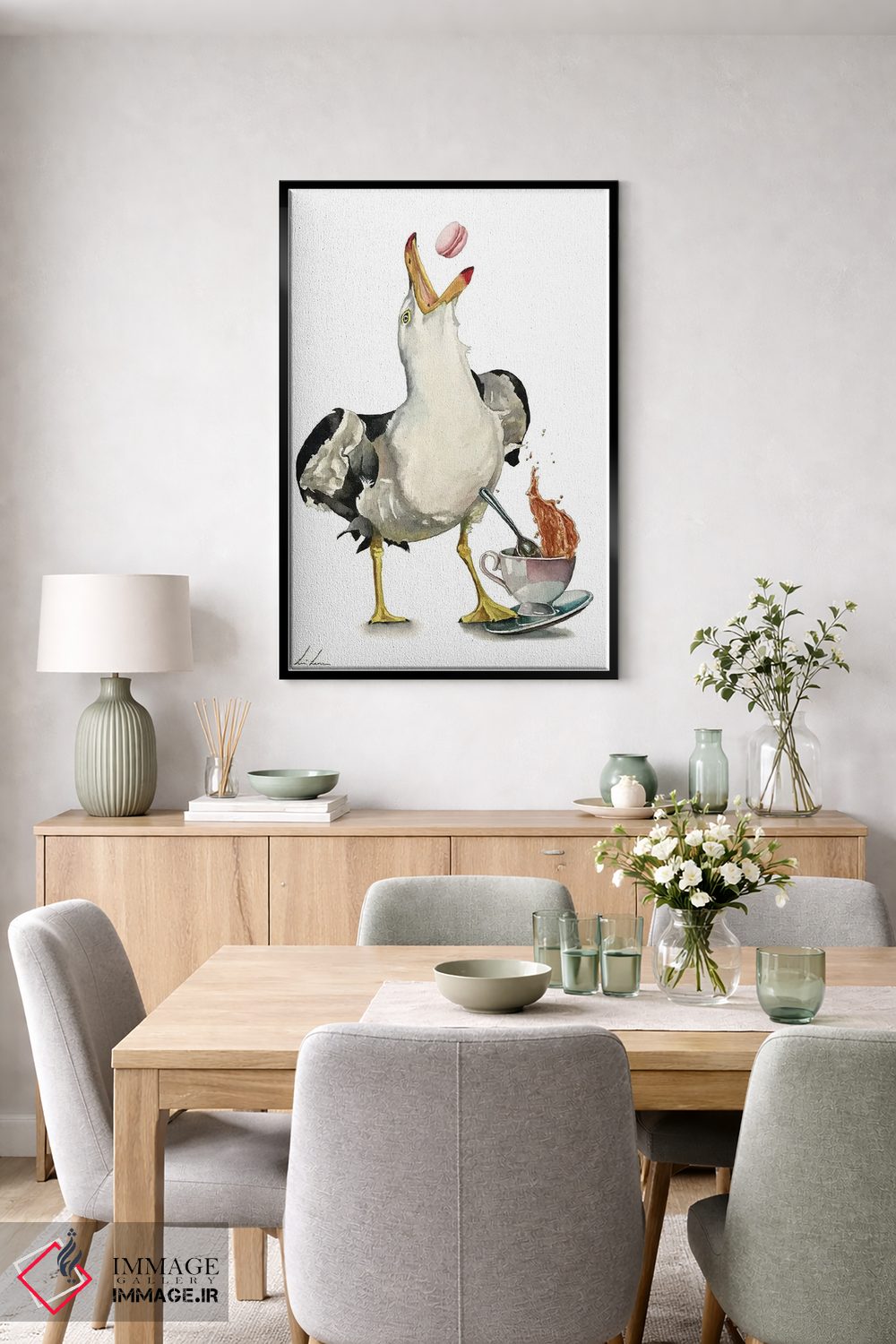 تابلو دکوراتیو "حرکات شیطنت آمیز مرغ دریایی" اثر لیزا لنون - D6B