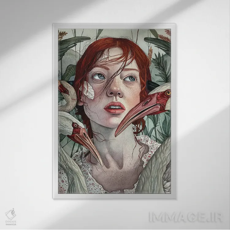 تابلو دکوراتیو "پنی" اثر لیزا لنون - نمای قابدار سفید