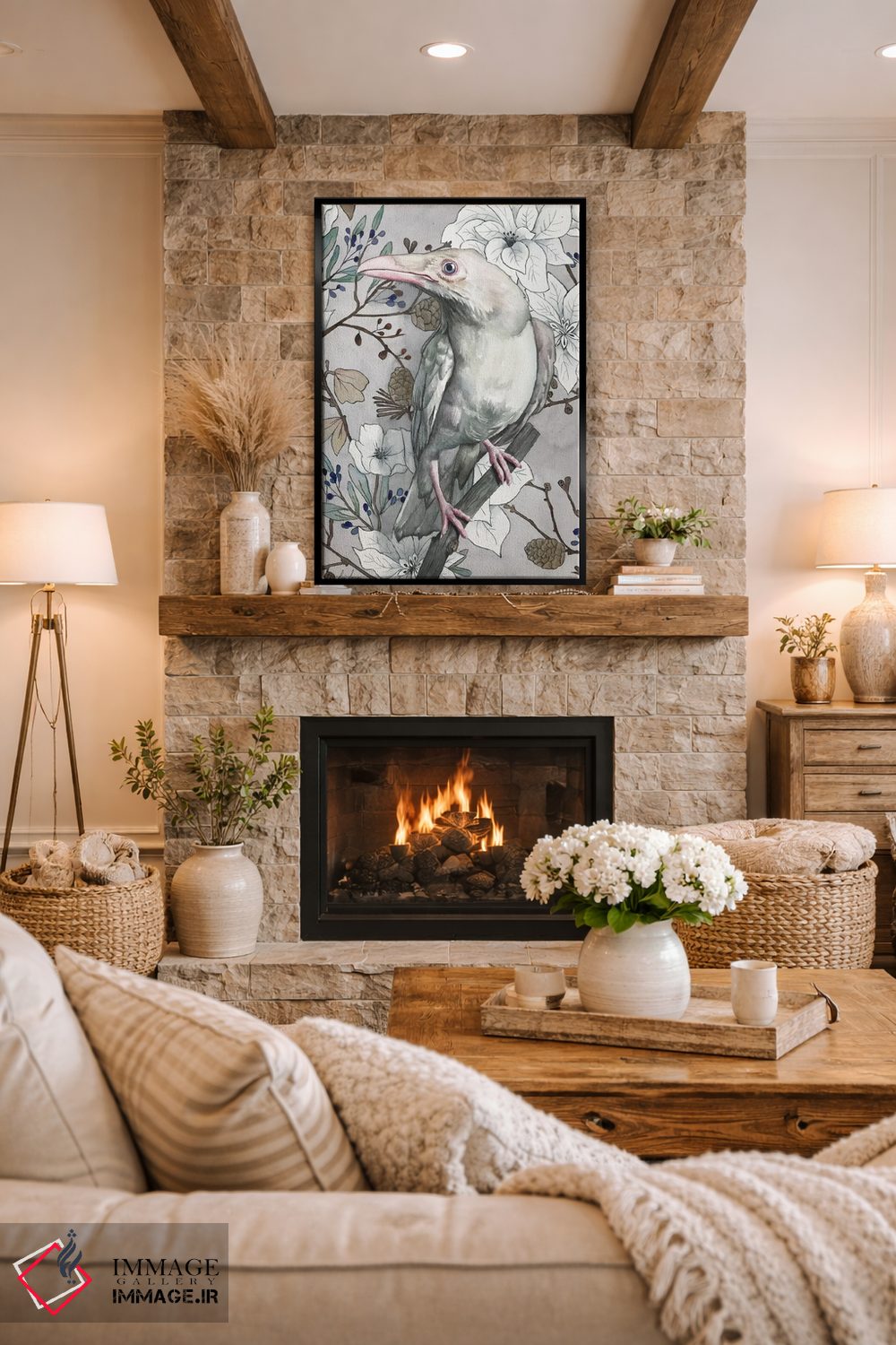 تابلو دکوراتیو "کلاغ سفید" اثر لیزا لنون - D1B