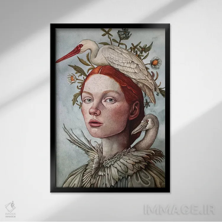 تابلو دکوراتیو "سرخ آتشین" اثر لیزا لنون - نمای قابدار مشکی