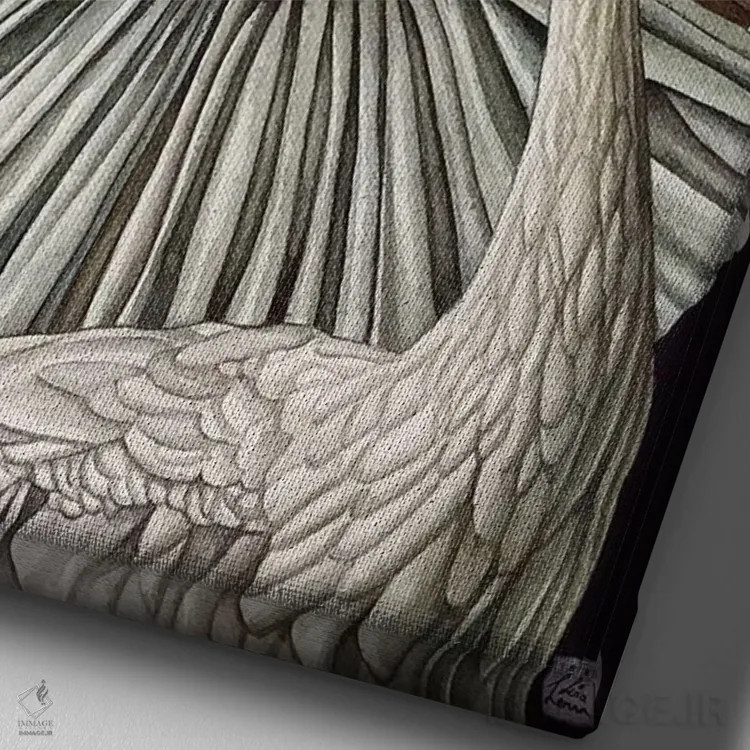 تابلو دکوراتیو "فرشته پرندگان کوچک" اثر لیزا لنون - نمای نزدیک بافت بوم