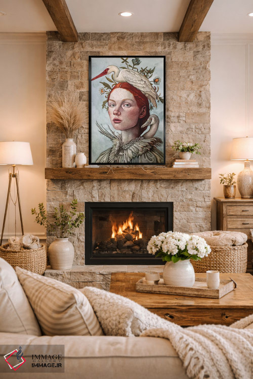 تابلو دکوراتیو "سرخ آتشین" اثر لیزا لنون - D2B