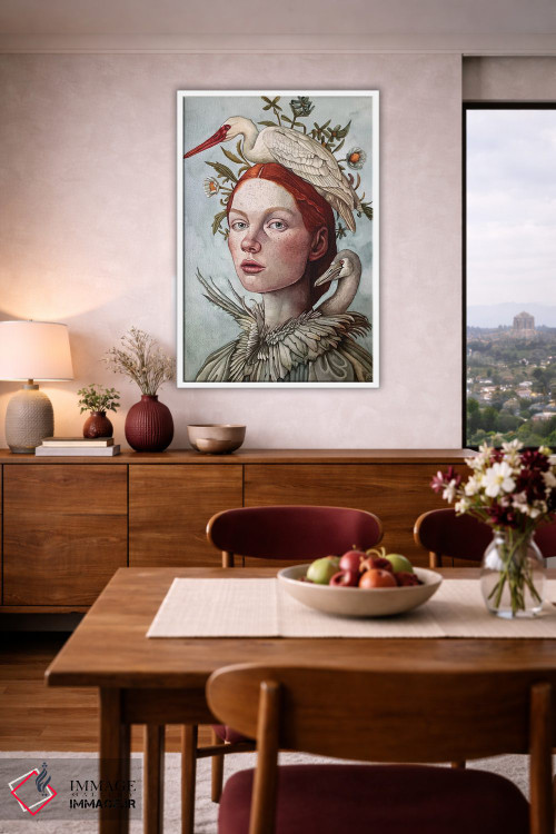 تابلو دکوراتیو "سرخ آتشین" اثر لیزا لنون - D4W