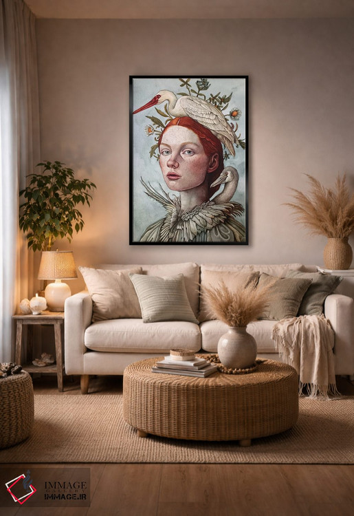 تابلو دکوراتیو "سرخ آتشین" اثر لیزا لنون - D5B