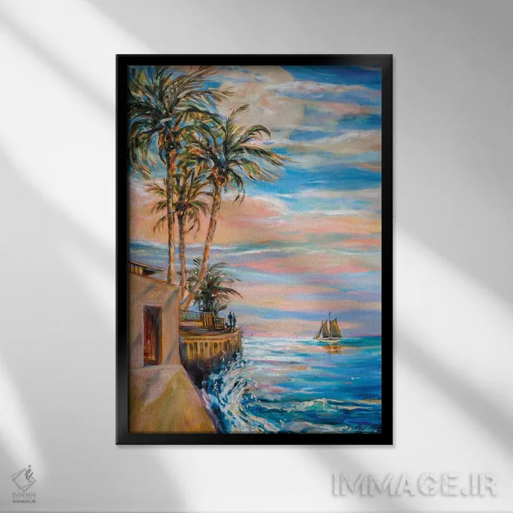 تابلو دکوراتیو "رویاهای نوک جنوبی" اثر لیندا اولسن - نمای قابدار مشکی