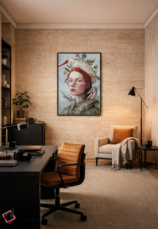 تابلو دکوراتیو "سرخ آتشین" اثر لیزا لنون - D6B