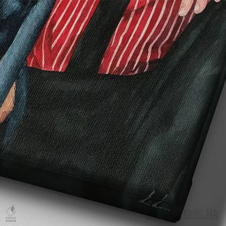 تابلو دکوراتیو "دوبرمن" اثر لیزا لنون - نمای نزدیک بافت بوم