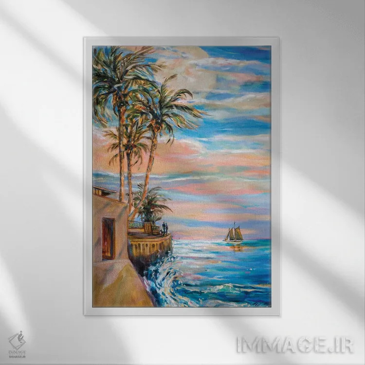 تابلو دکوراتیو "رویاهای نوک جنوبی" اثر لیندا اولسن - نمای قابدار سفید