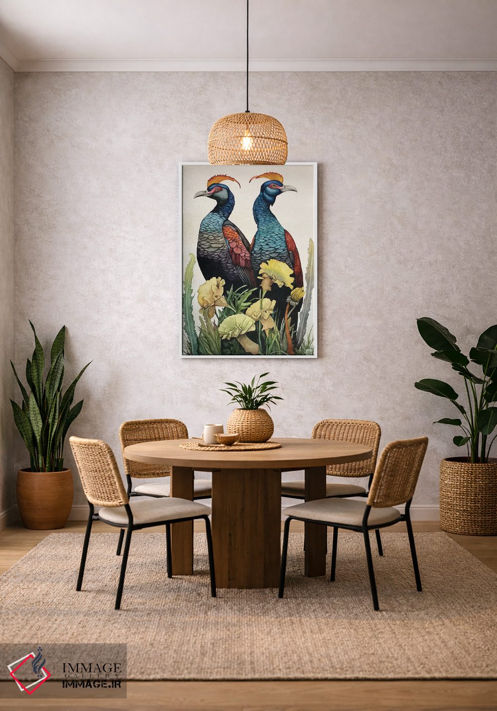 تابلو دکوراتیو "پرندگان تاج دار زرد" اثر لیزا لنون - D2W