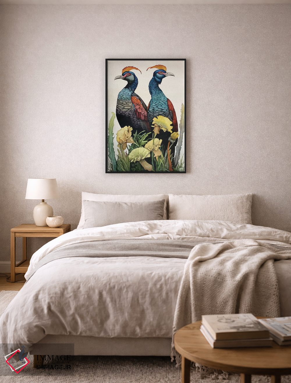 تابلو دکوراتیو "پرندگان تاج دار زرد" اثر لیزا لنون - D5B