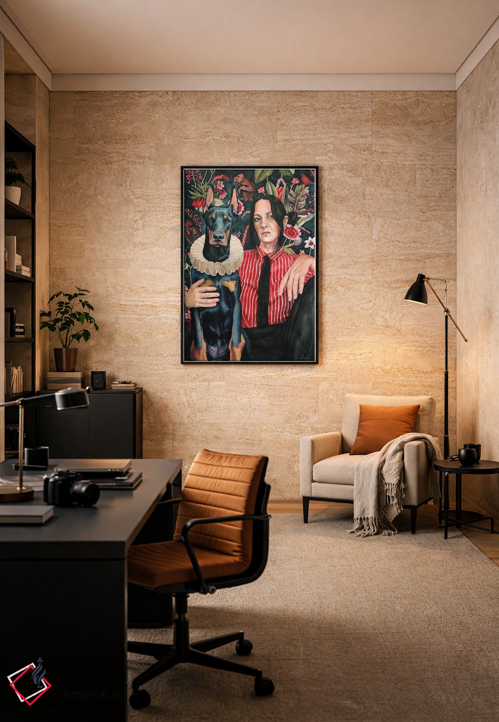 تابلو دکوراتیو "دوبرمن" اثر لیزا لنون - D6B