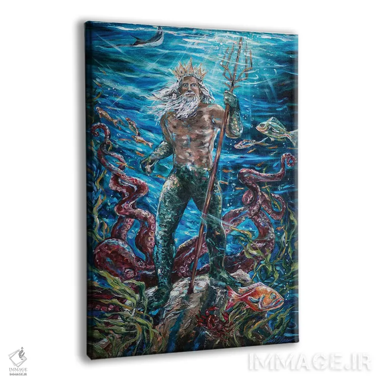 تابلو دکوراتیو "پادشاه نپتون" اثر لیندا اولسن - نمای پرسپکتیو محصول