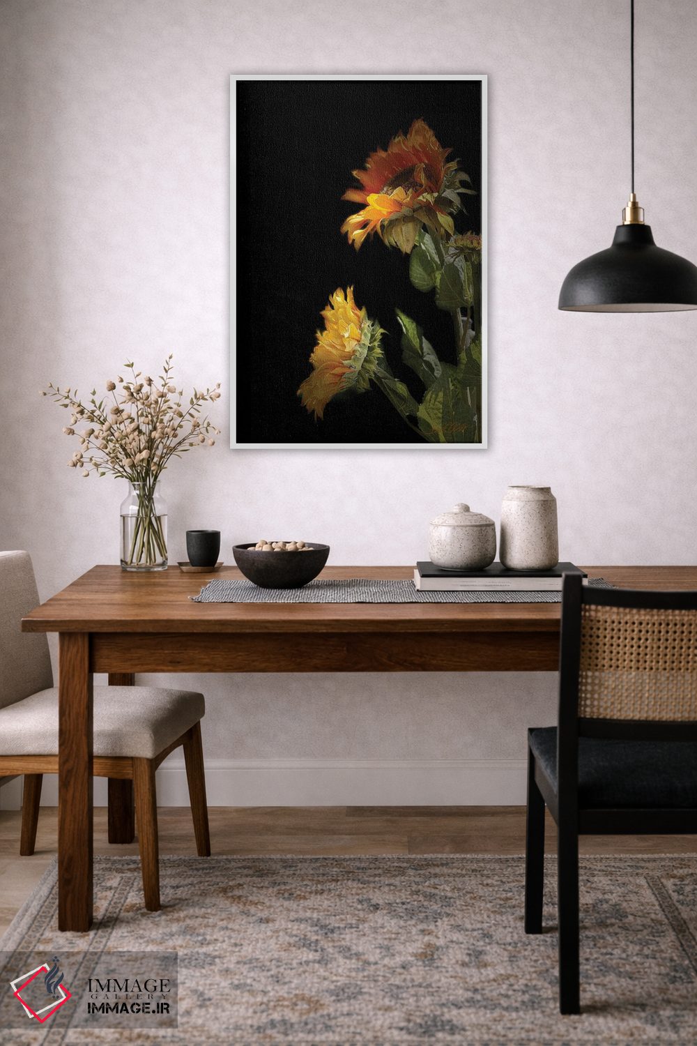 تابلو دکوراتیو "گل آفتابگردان سیاه" اثر لیندا اولسن - D2W