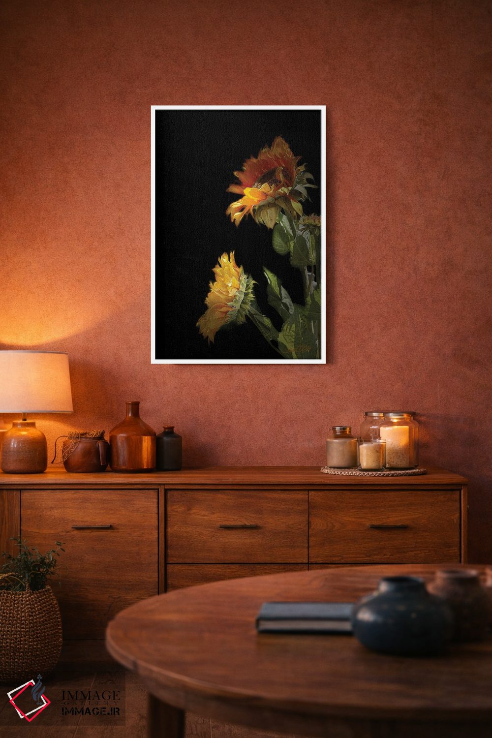 تابلو دکوراتیو "گل آفتابگردان سیاه" اثر لیندا اولسن - D3W